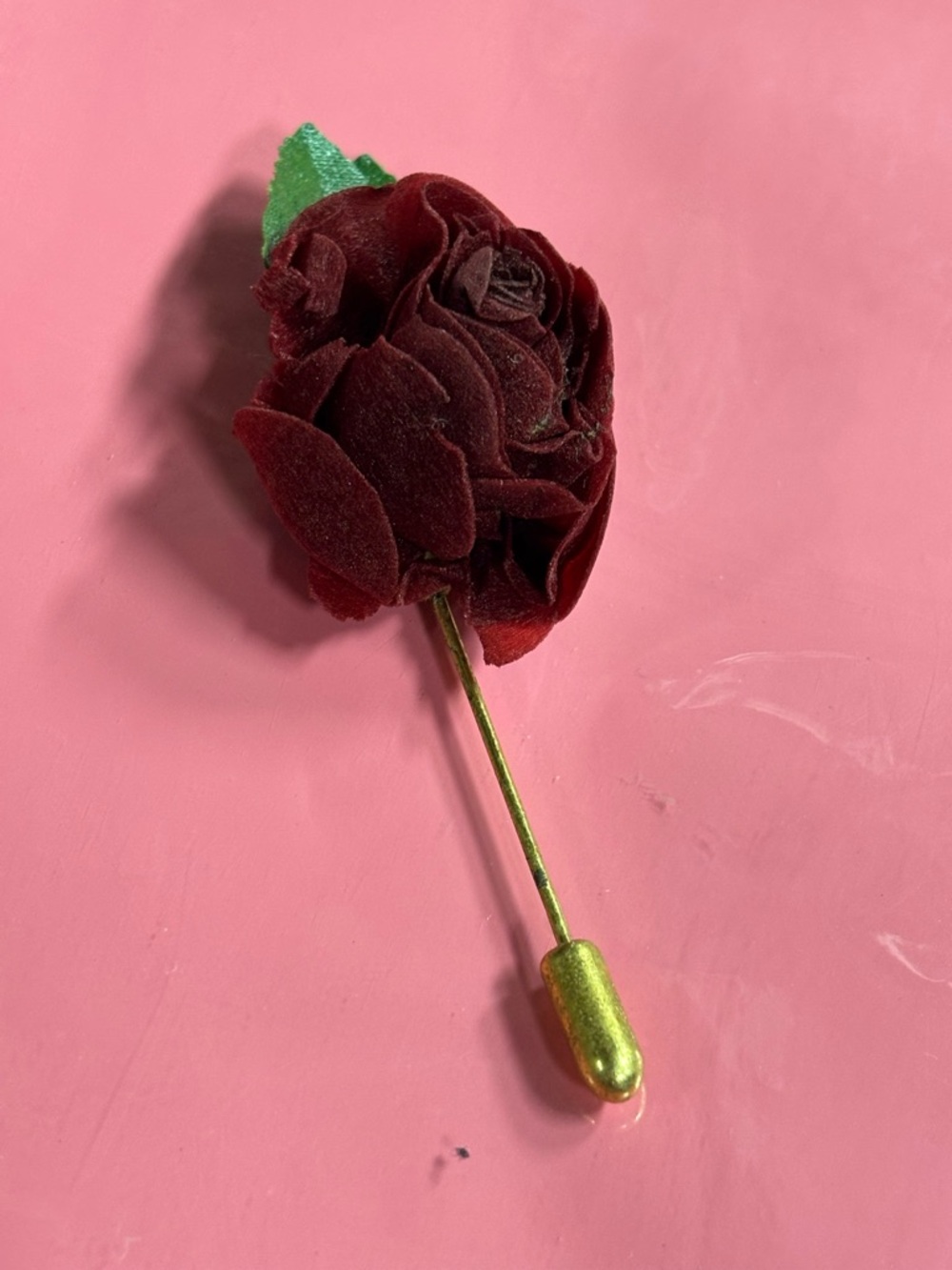 Velvet Burgundy Rose Lapel Pin - Women Jewelry